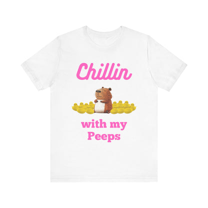 Chillin' with My Peeps Marshmellow - Unisex Jersey Tee (ADULT)