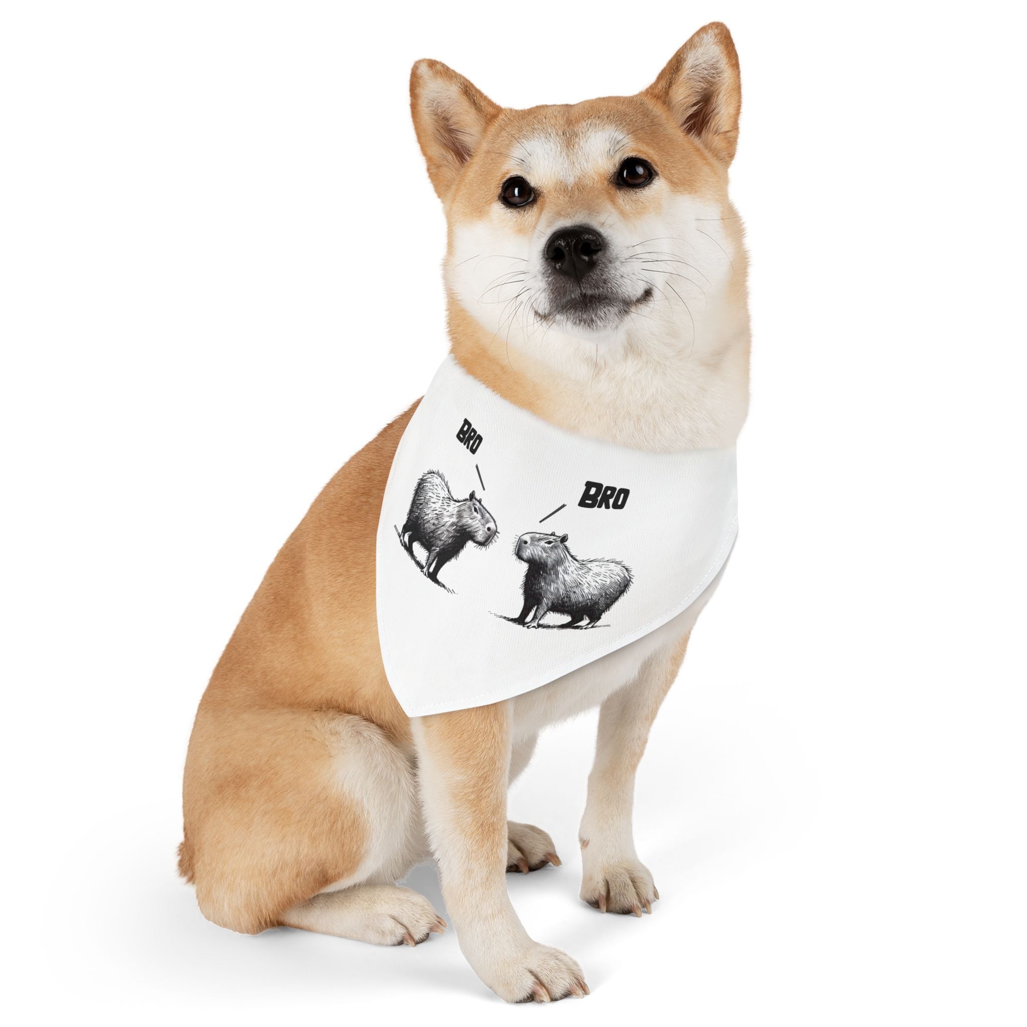 Funny Pet Bandana Collar for Chill Dogs - Bro Bro Capybara Design