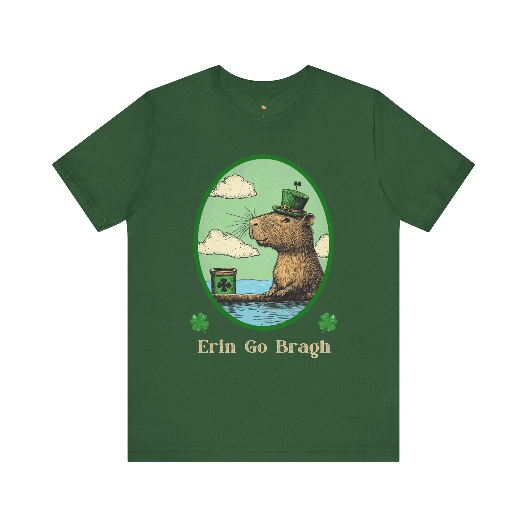 St Patrick's Day Erin Go Bragh Tee -  Capybara Swim Up Bar Unisex Jersey Short Sleeve Shirt