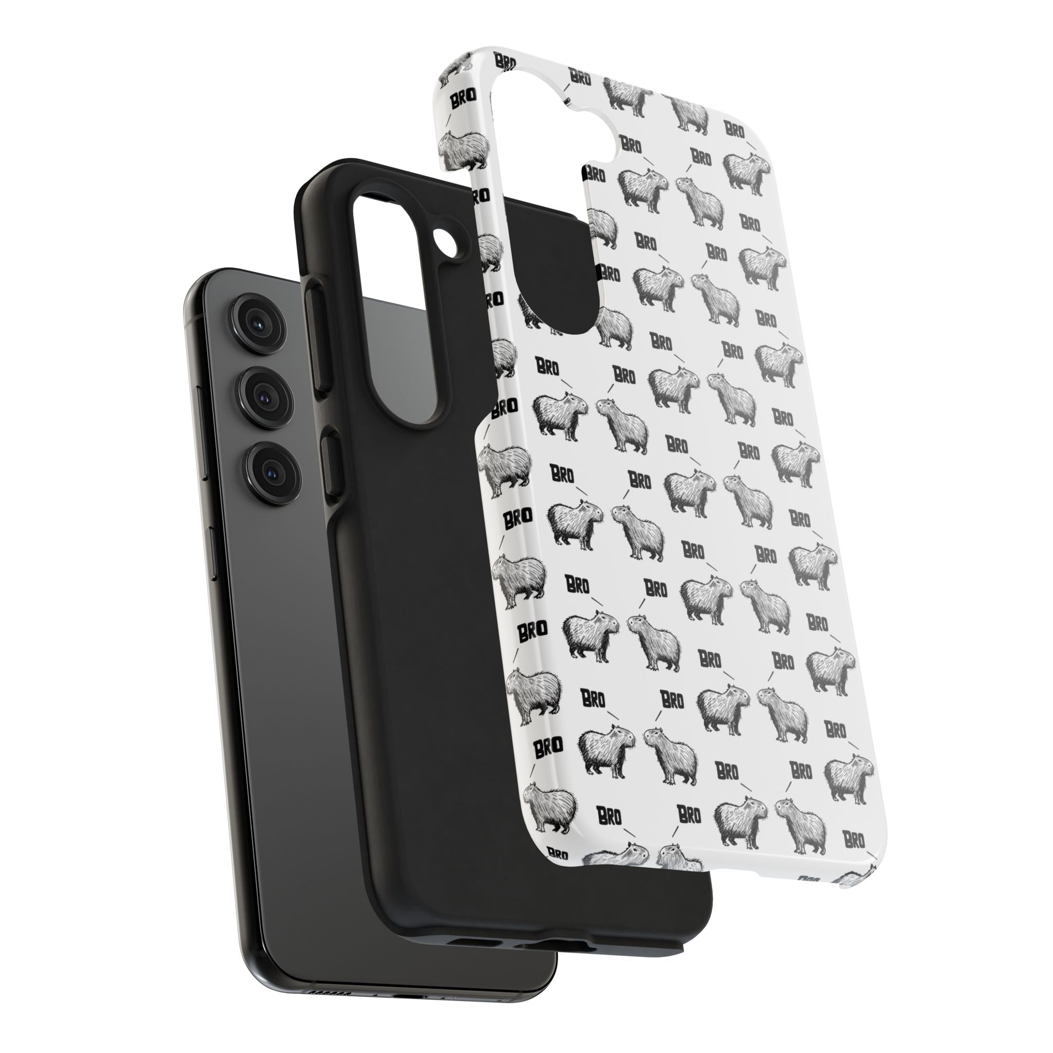 “Bro, Bro" Patterned Funny Capybara Phone Case