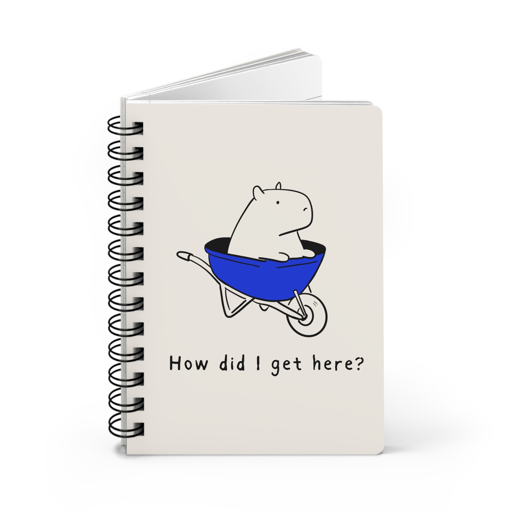 Funny Capybara Notebook – “How Did I Get Here?” Humor Journal