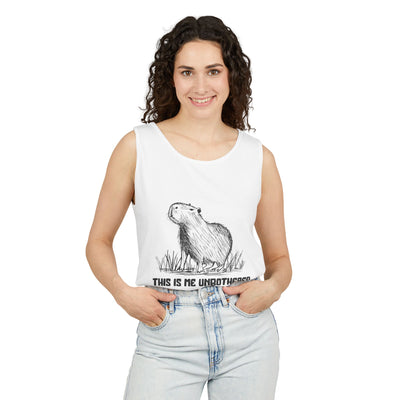 "This Is Me Unbothered" Funny Capybara Premium Comfort Colors Tank