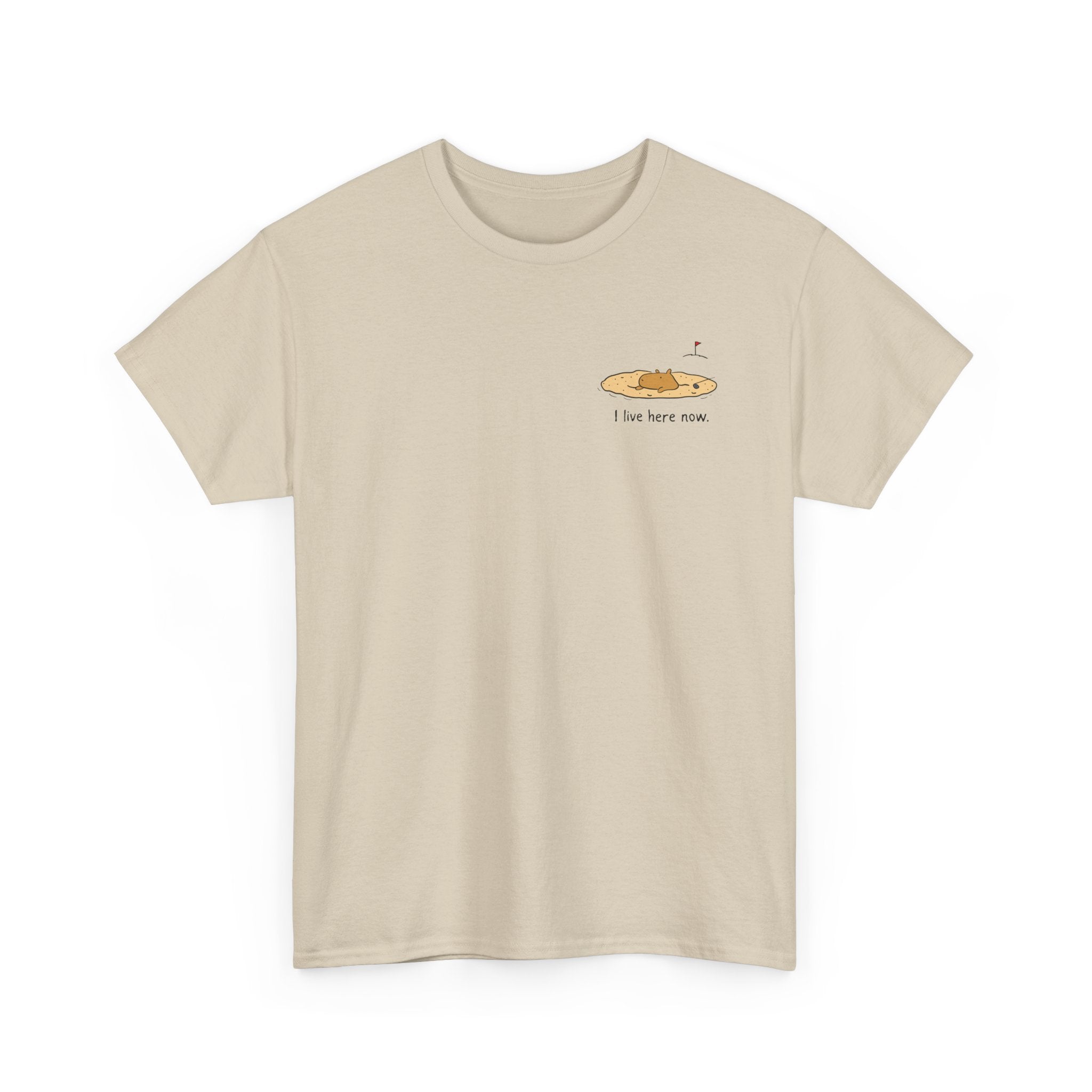 "I live here now"- Capybara Bunker Left Chest Heavy Tee
