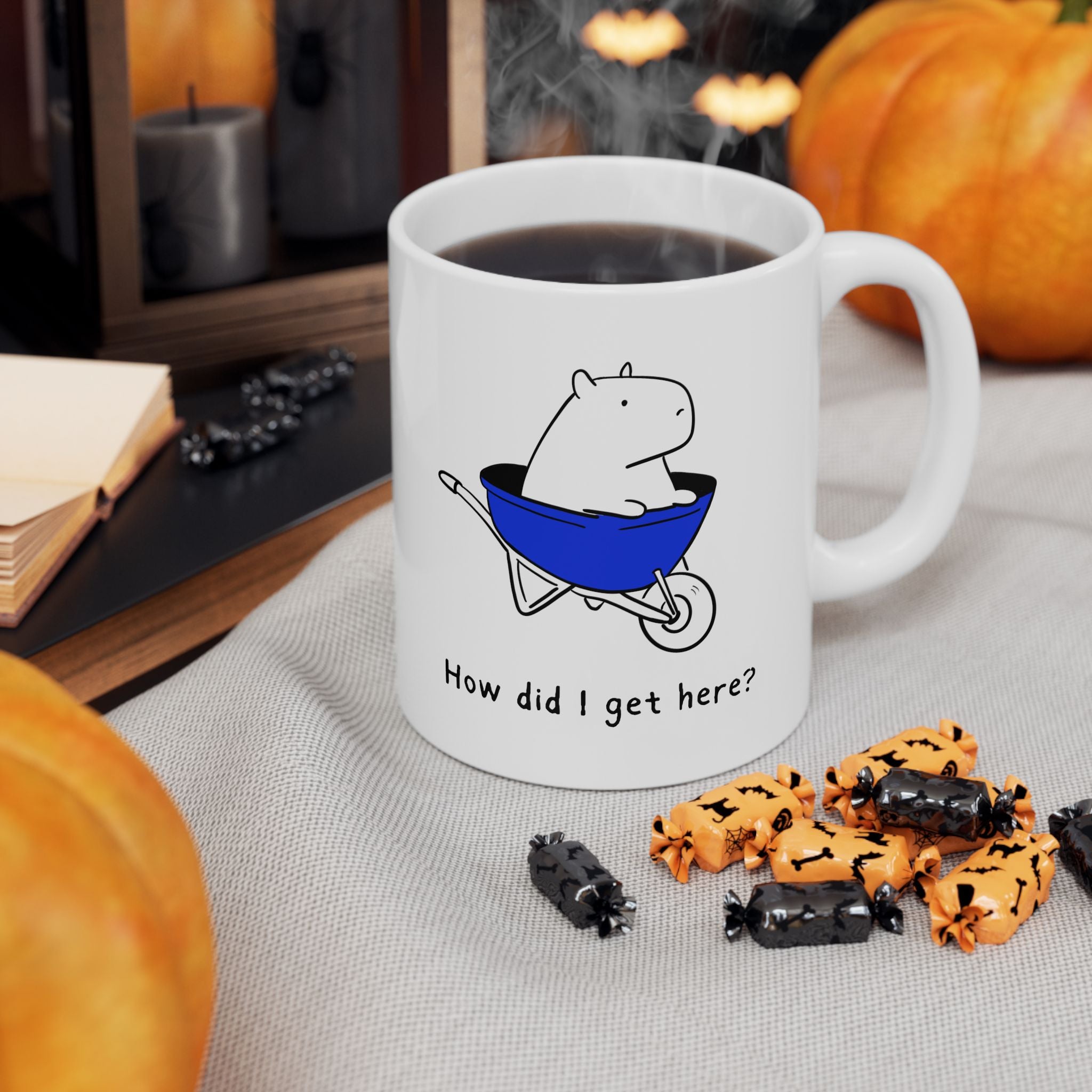 How Did I Get Here? Funny Capybara Coffee Mug