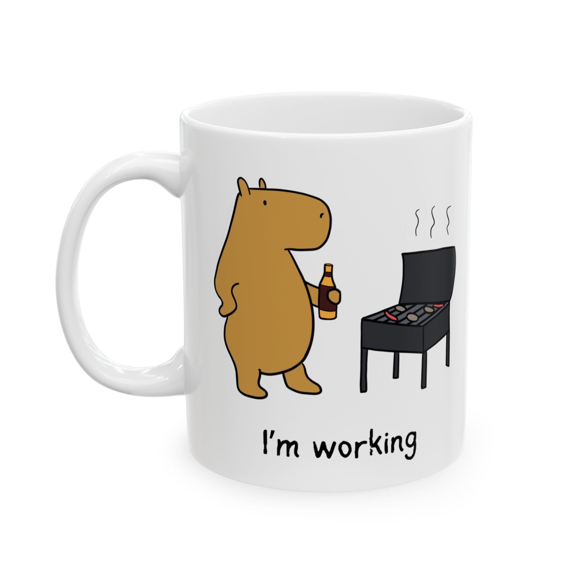 "I'm Working" Capybara Grillmaster Coffee Mug