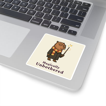 Hairy Potter Sticker – Funny Wizard Capybara Vinyl Sticker | Magically Unbothered