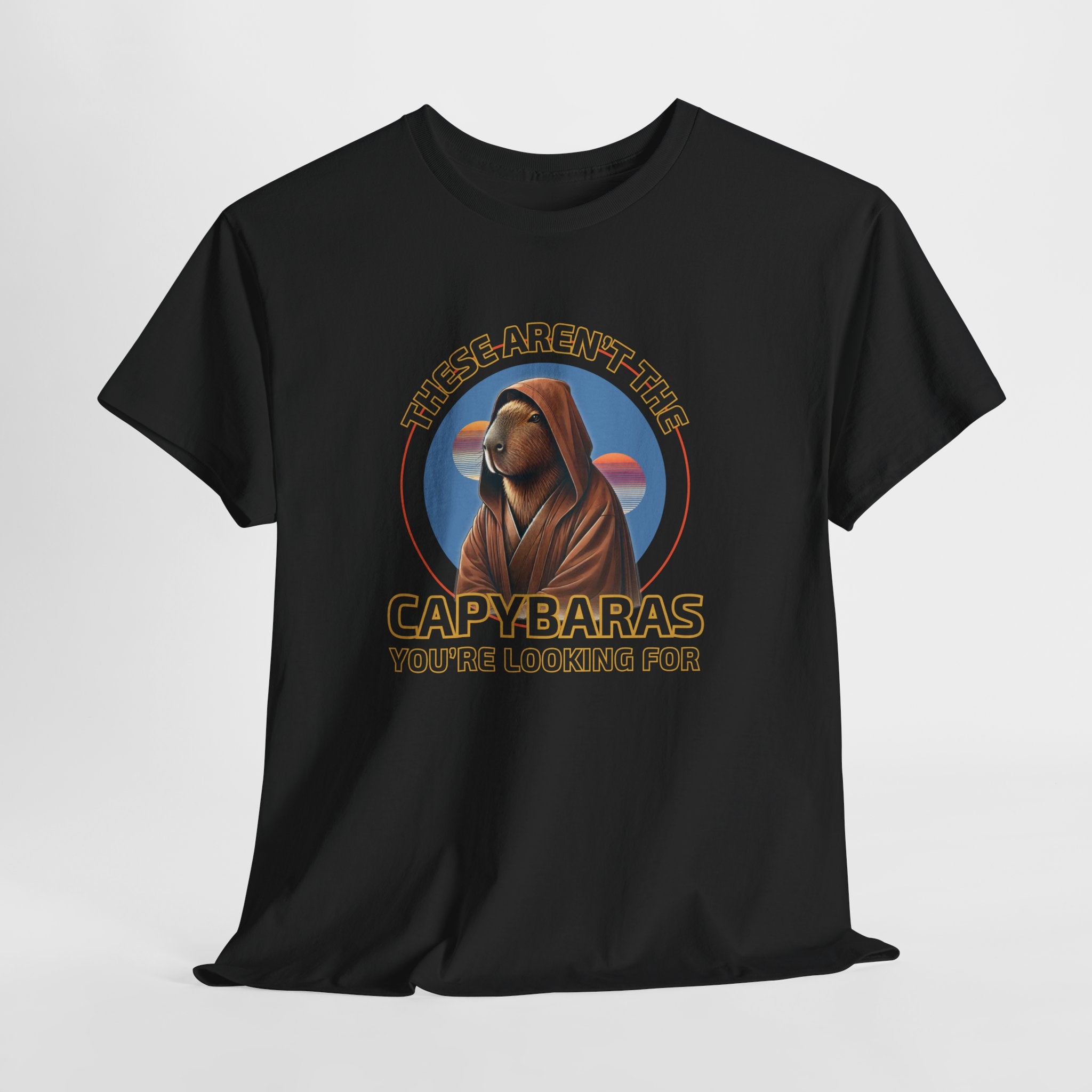 Star Paws Tatoooine Suns Shirt – These Aren’t the Capybaras You’re Looking For – Obi-Wan Capybara – Funny Nerd Gift - Unisex Adult Tee