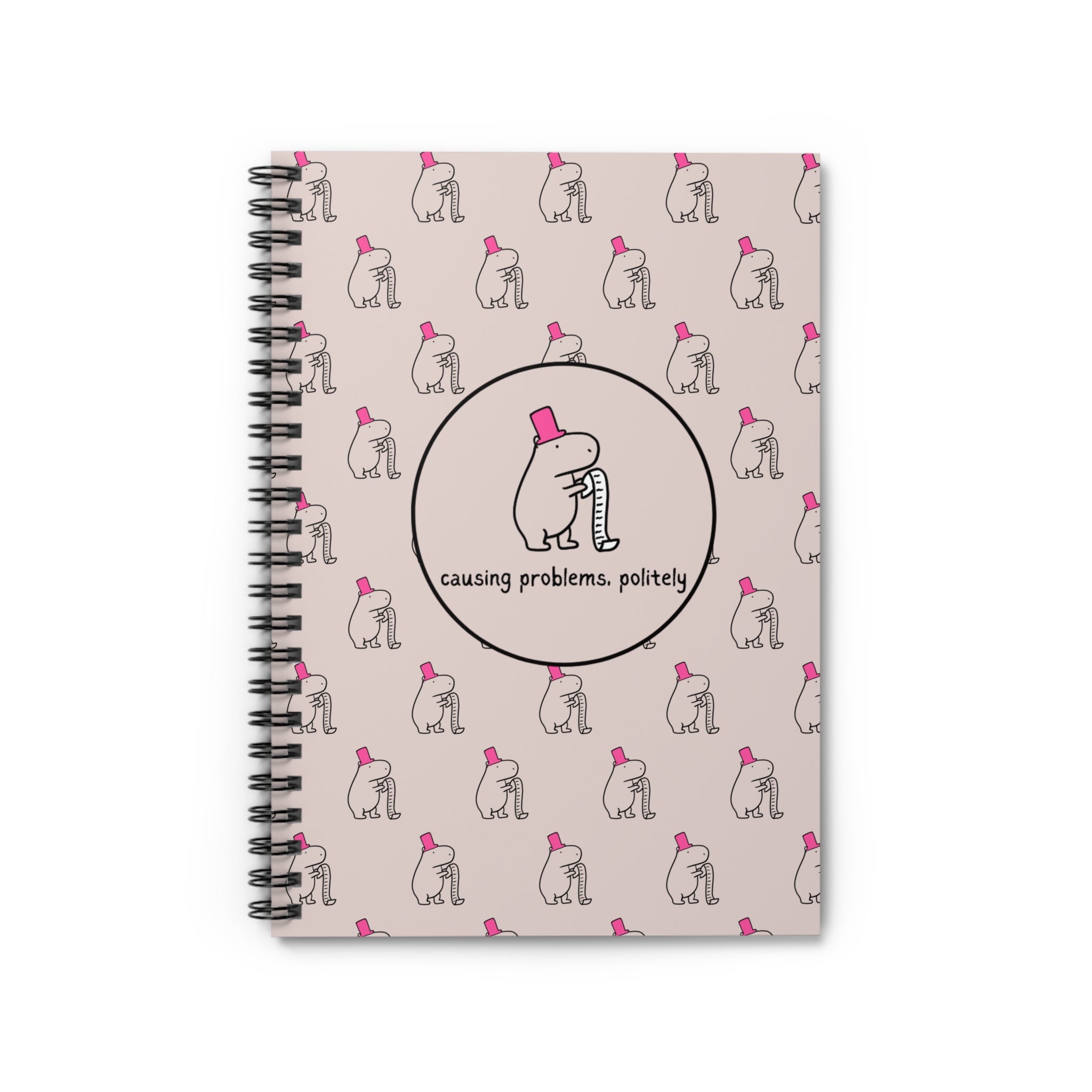 Funny Capybara Notebook – “Causing Problems, Politely” Spiral Journal