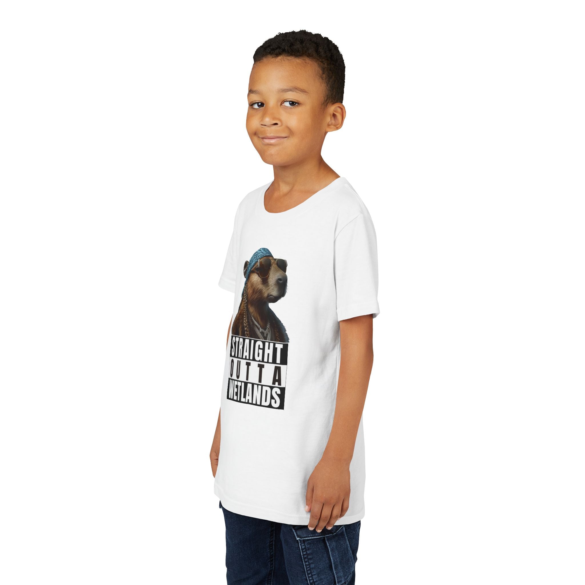 Straight Outta Wetlands, Capybara Unisex Youth Tee