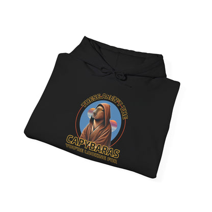 Star Wars Parody Hoodie – These Aren’t the Capybaras You’re Looking For – Obi-Wan Capybara – Funny Nerd Gift – Youth & Adult Sizes – Tatooine Suns Sci-Fi Sweatshirt
