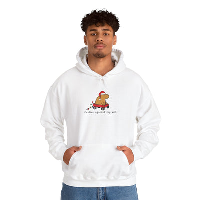 Festive Against My Will Capybara Adult Hoodie