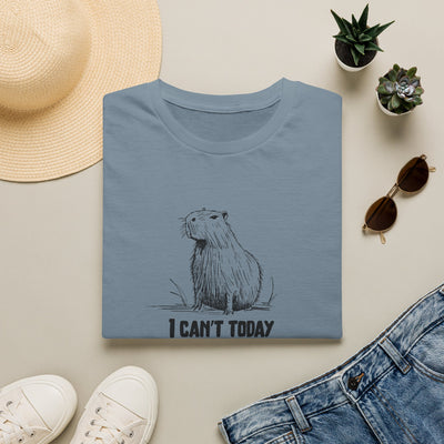 "I Can't Today" Funny Capybara Adult Softstyle Tee