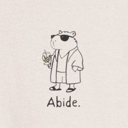 "Abide" Left Logo Capybara Dude Heavy Tee
