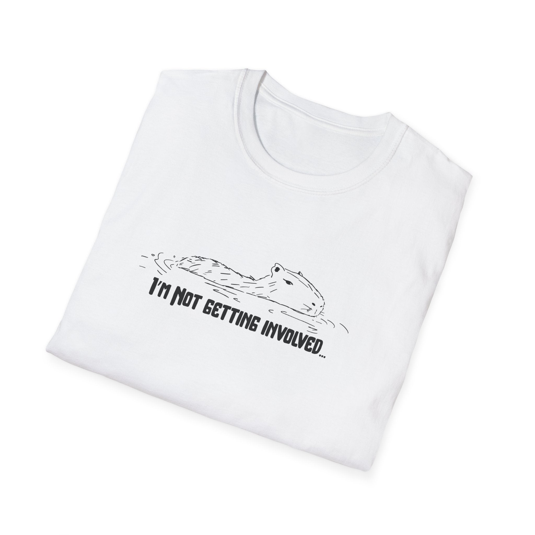 "I'm not getting involved" Capybara No Drama Softstyle Adult Tee