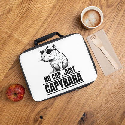 Personalized Kids Lunchbox – No Cap Just Capybara Design – Custom Name Option – Funny Chill Lunch Bag for Boys and Girls