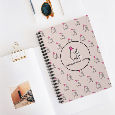 Funny Capybara Notebook – “Causing Problems, Politely” Spiral Journal