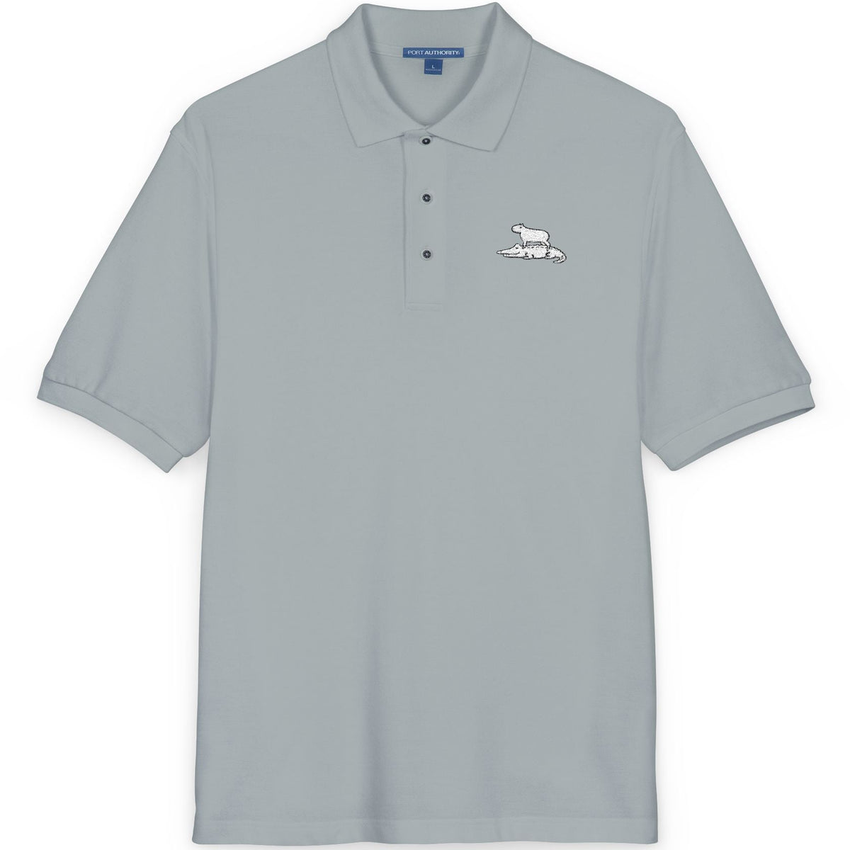 Embroidered Capybara & Alligator Funny Golf Polo Shirt