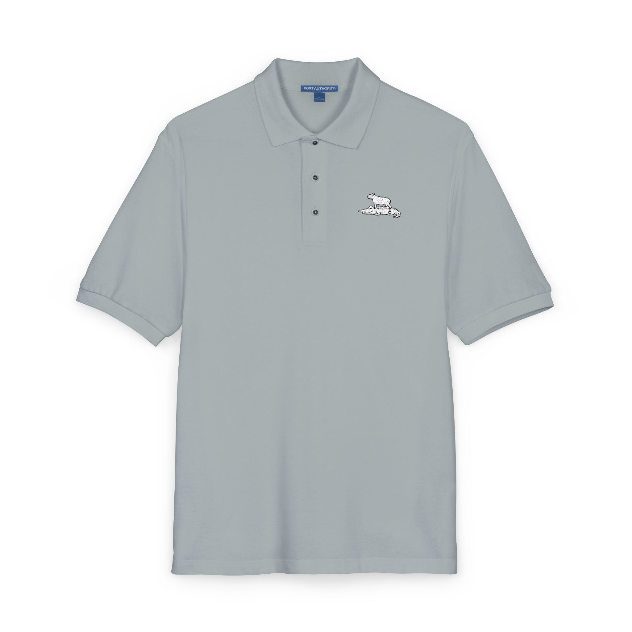 Embroidered Capybara & Alligator Funny Golf Polo Shirt