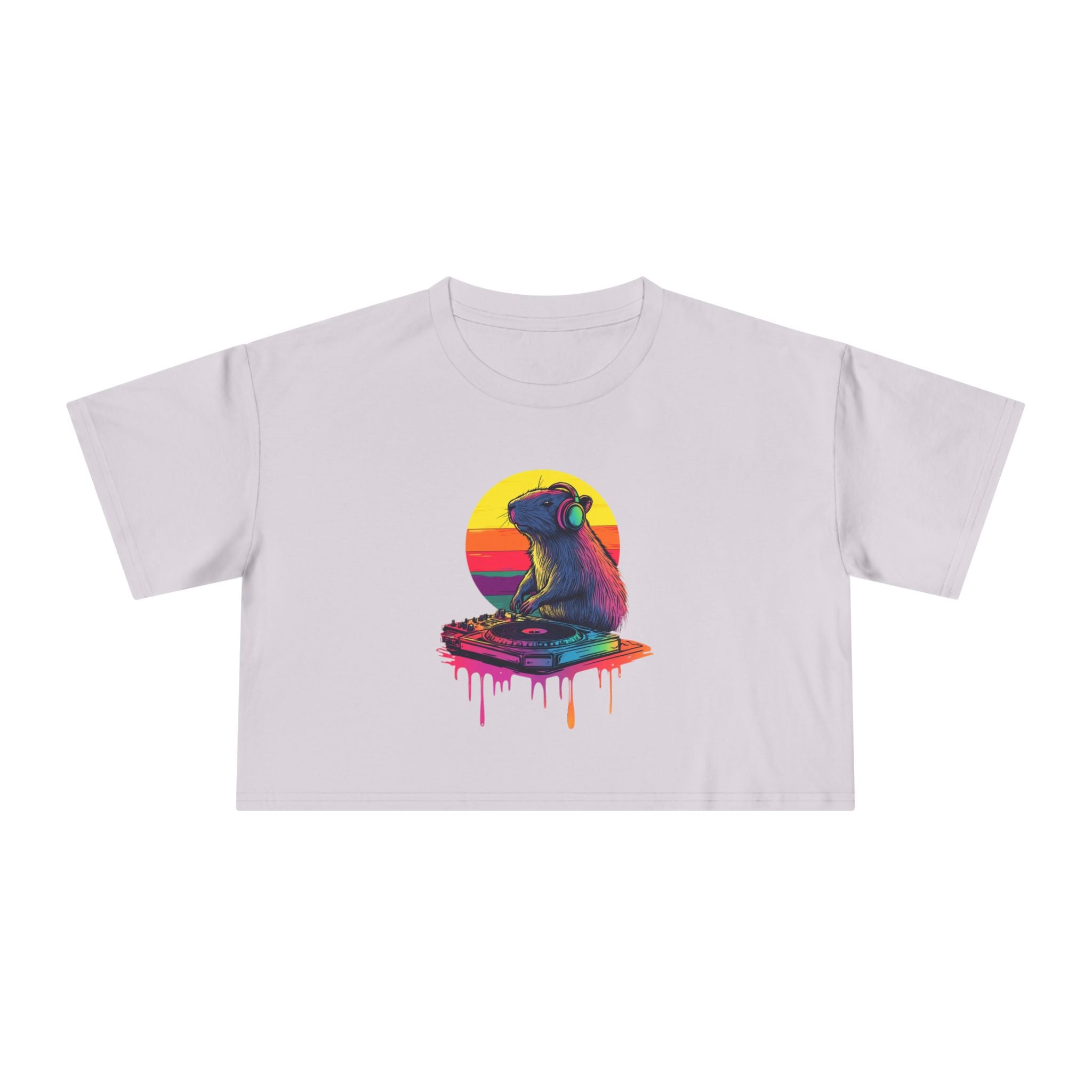 DJ Capybara Single Turntable - Women's Crop Tee