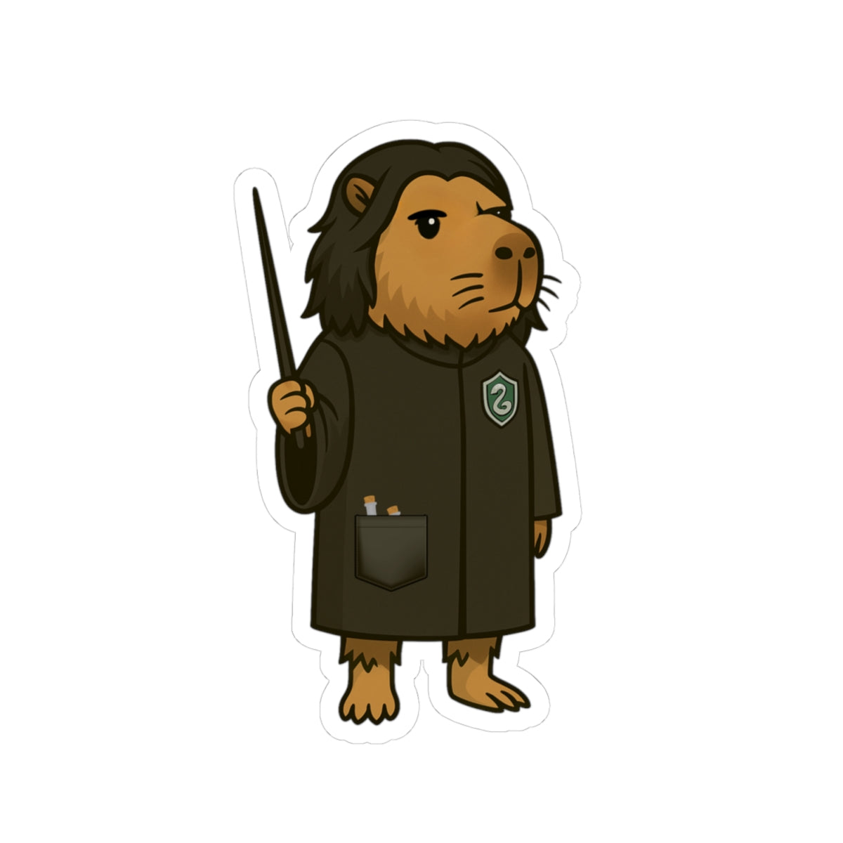 Whimsical Wizard Professor Severus Napebara Kiss-Cut Vinyl Sticker - Capybara School of Witchcraft & Wizardry - Gifts for Kids, Laptop Stickers, Creative Party Favors