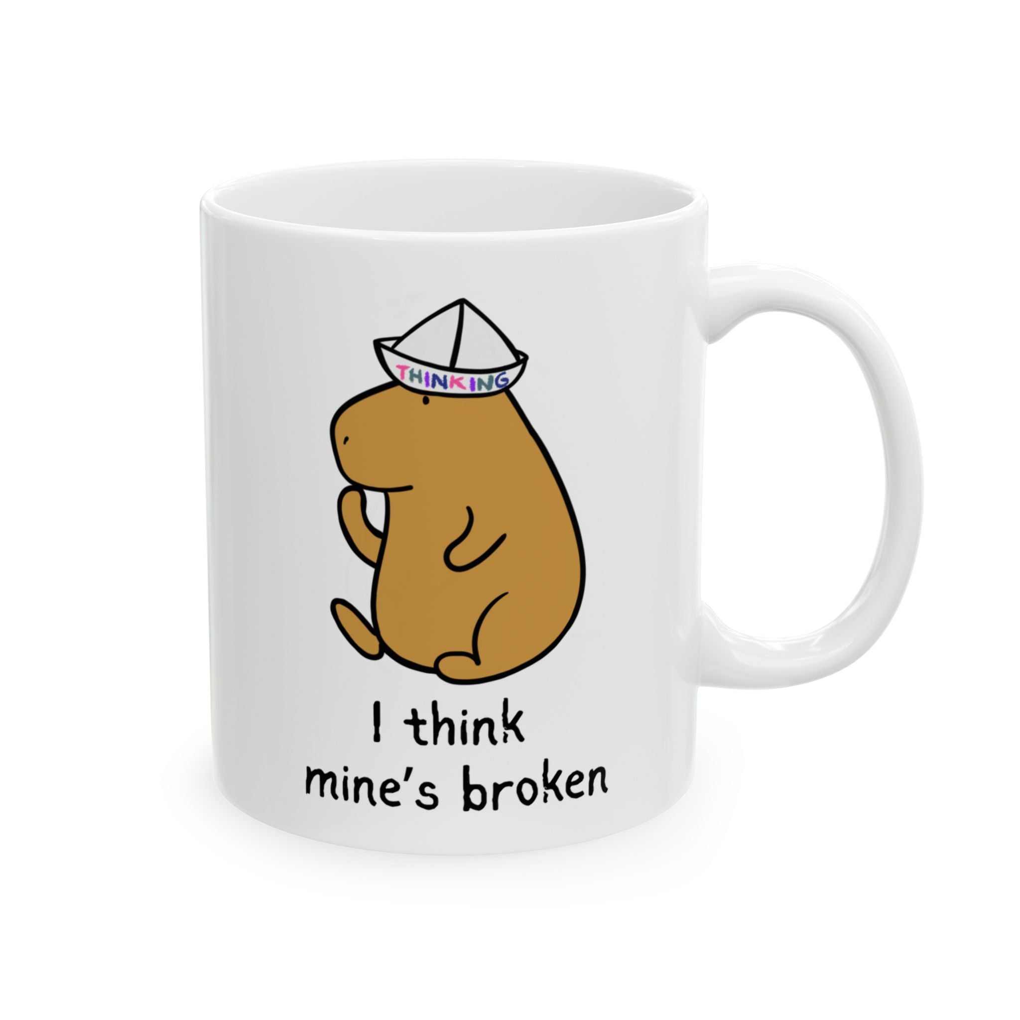 "I think mine's broken" Capybara Funny Coffee Mug