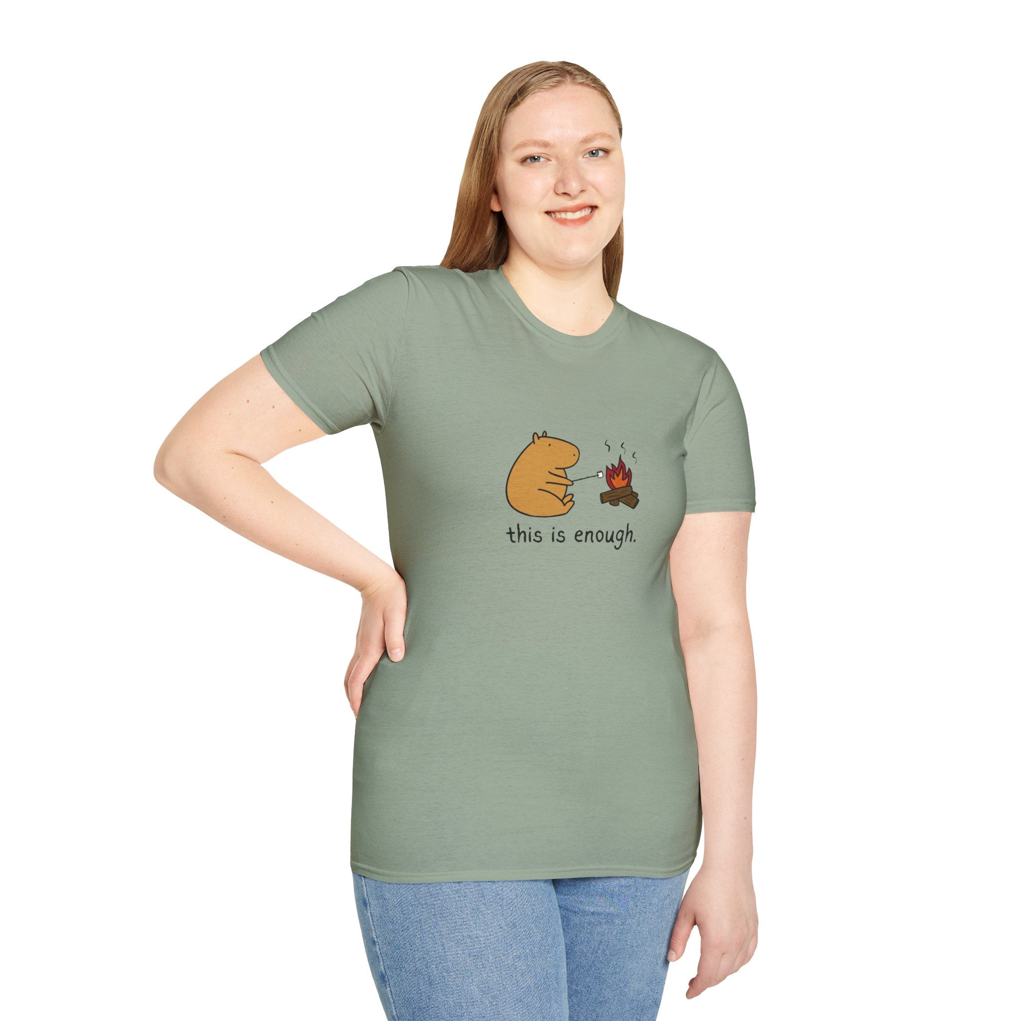 “This Is Enough” Capybara Campfire Softstyle Tee
