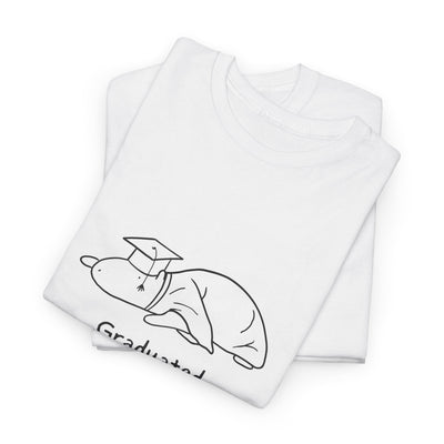 Funny Graduation Shirt – “Graduated (Barely)” Capybara Heavy Tee