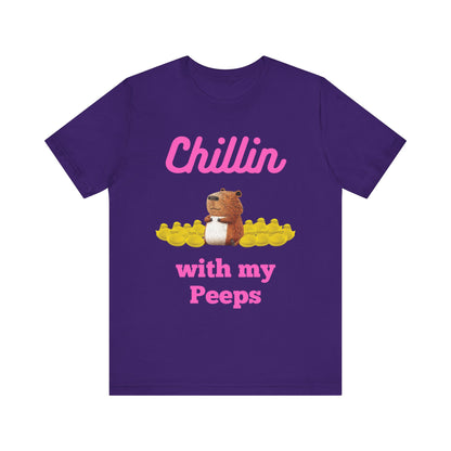 Chillin' with My Peeps Marshmellow - Unisex Jersey Tee (ADULT)