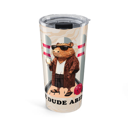 The Dude Abides Tumbler – Big Capybowski Coffee Travel Mug for Chill Vibes