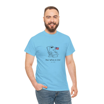 Funny USA Shirt – "Red, White & Chill" Capybara Heavy Tee