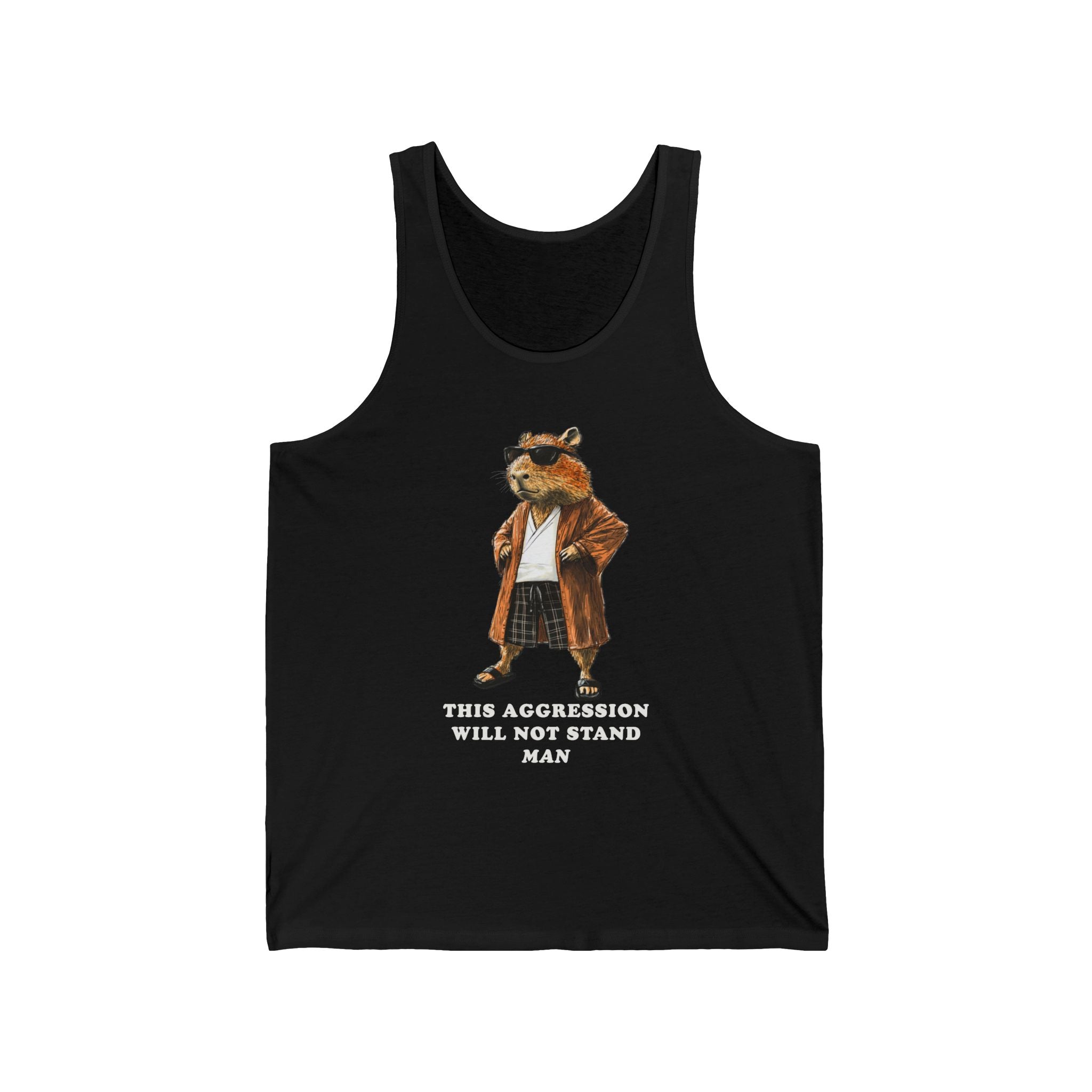 Capybowski 'This Aggression Will Not Stand, Man' - Unisex Jersey Tank