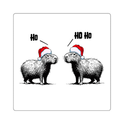Ho Ho Ho Capybara Christmas Sticker – Funny Holiday Capybara Vinyl Decal