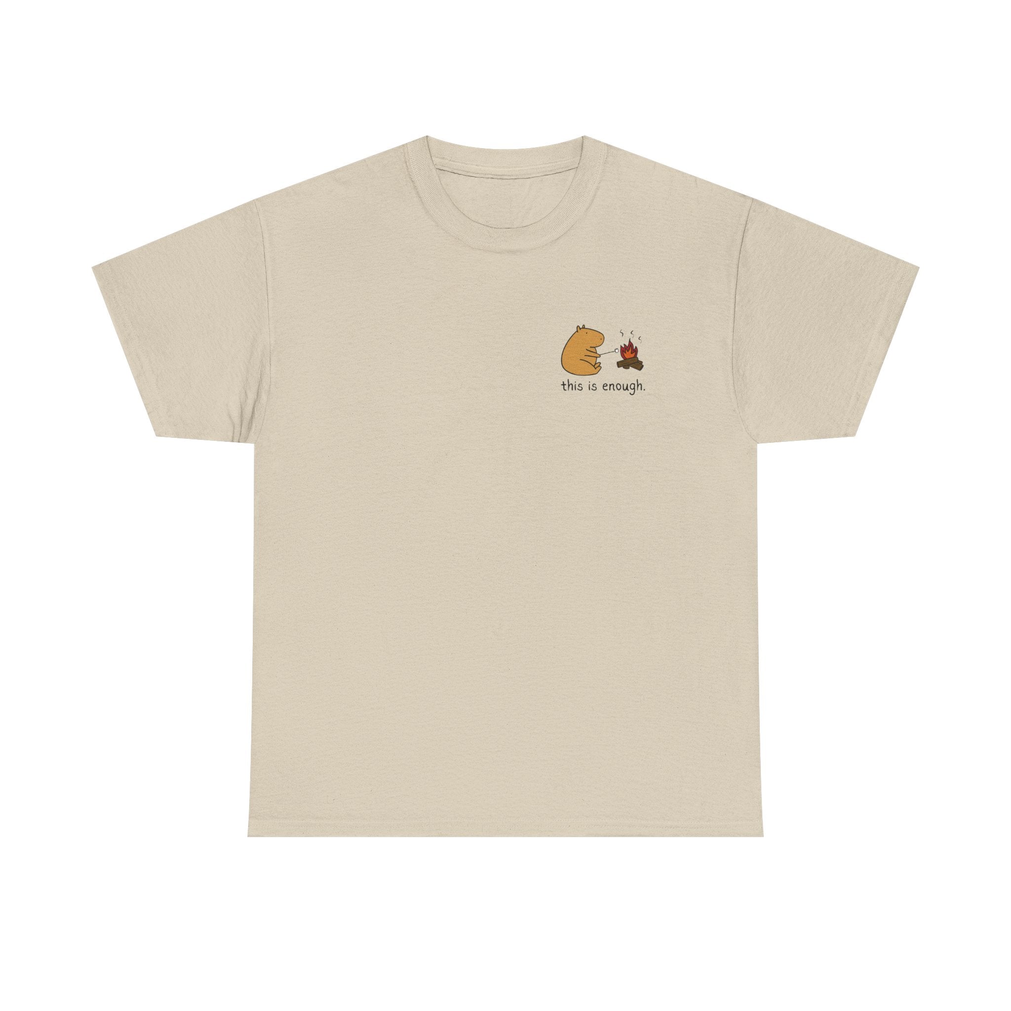 “This Is Enough” Left Chest Capybara Campfire Heavy Tee
