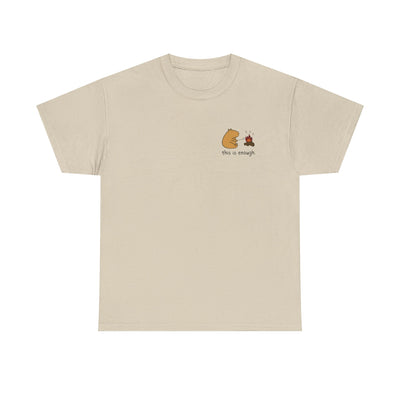 “This Is Enough” Left Chest Capybara Campfire Heavy Tee