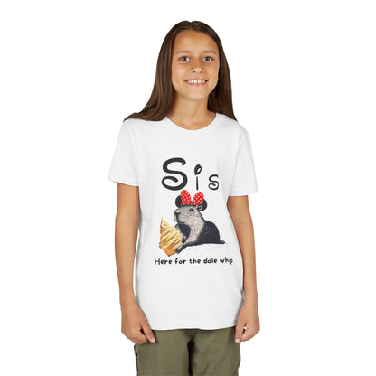 Sis Theme Park Here for the Dole Whip Tee -  Capybara Youth Unisex Jersey Short Sleeve Shirt