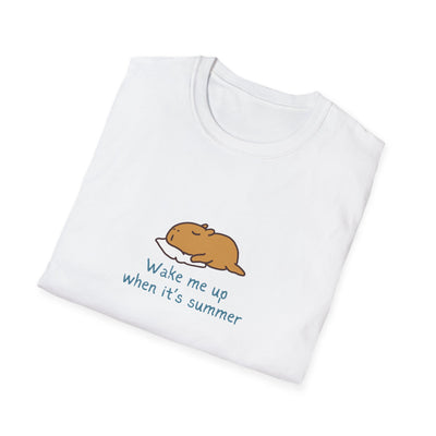 "Wake Me Up When Its Summer" Capybara Nap Softstyle Adult Tee