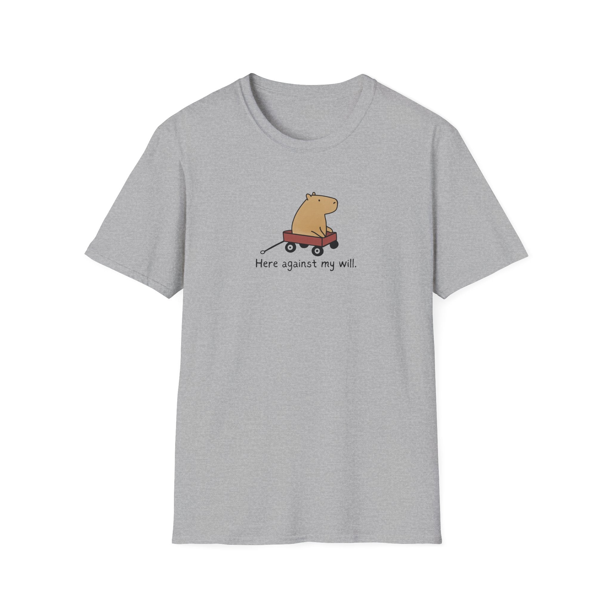 Here Against My Will Minimalist Capybara Softstyle Adult T-Shirt