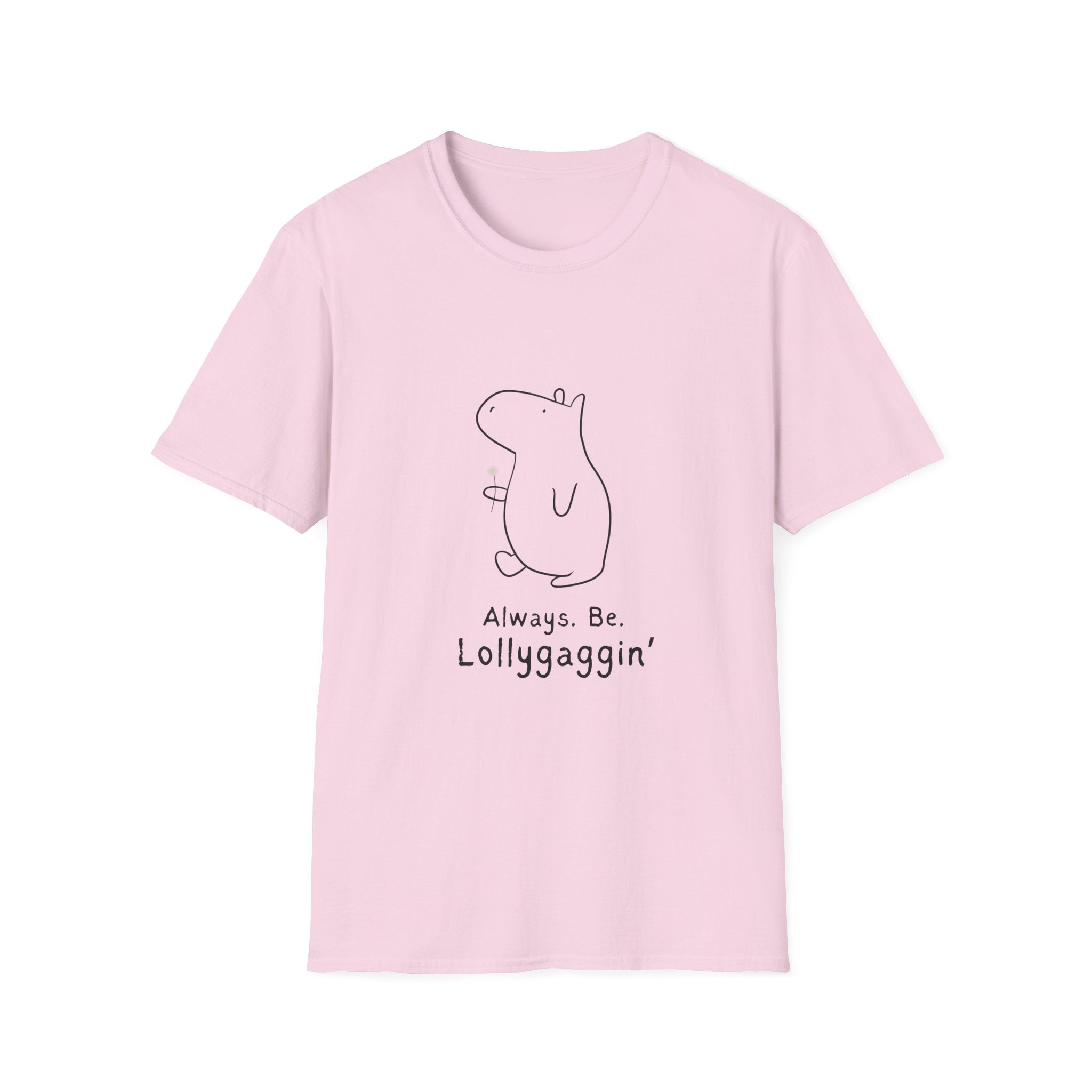 Funny Minimalist Tee - Always. Be. Lollygagin’. Capybara Shirt