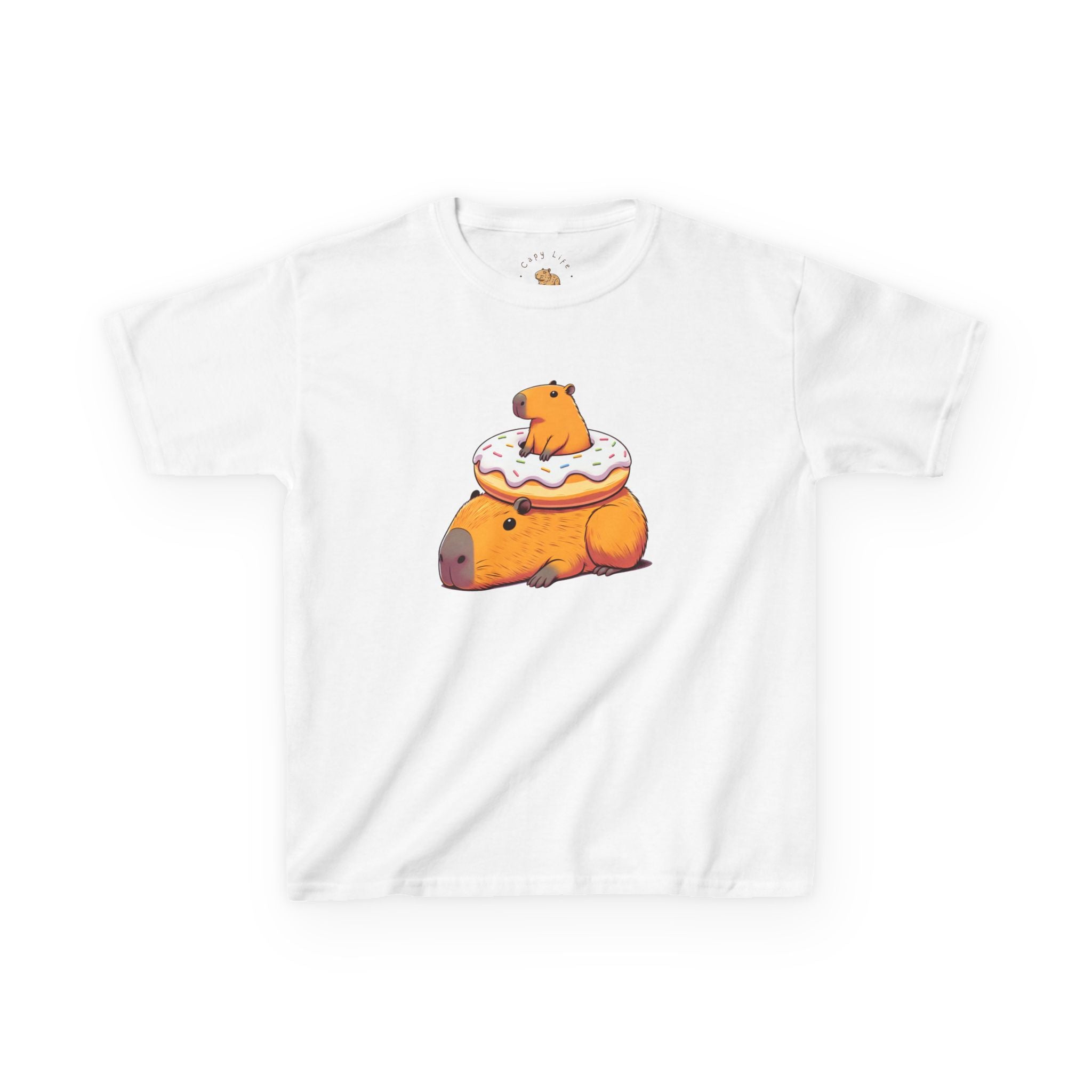 Kids Tee - Capybaras Stuck in Donut Funny Graphic Design