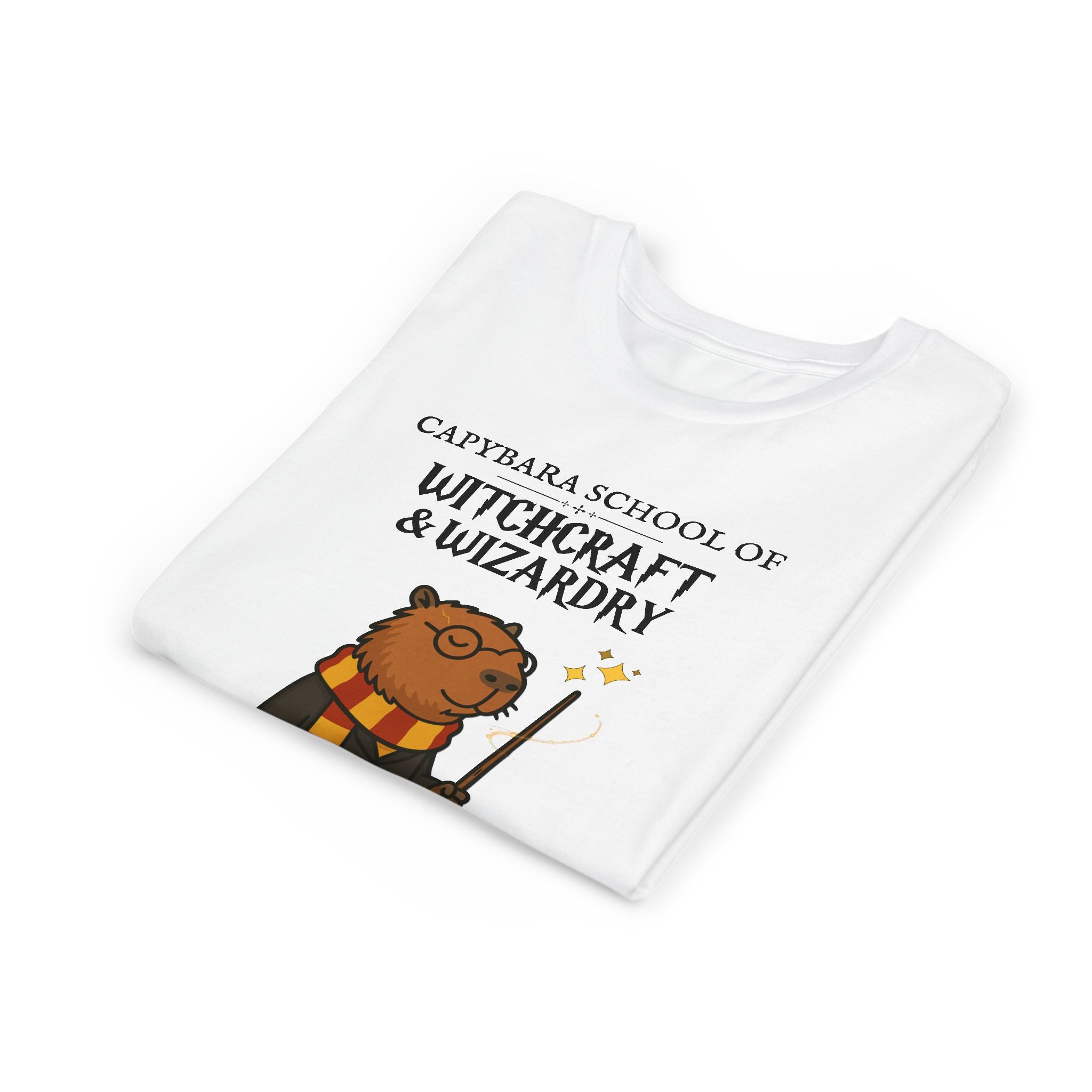 Whimsical Youth Tee - Capybara School of Witchcraft & Wizardry, Funny Hairy Potter Parody | Magical Fandom Gift |  Youth Hairy Potter Unisex Tee