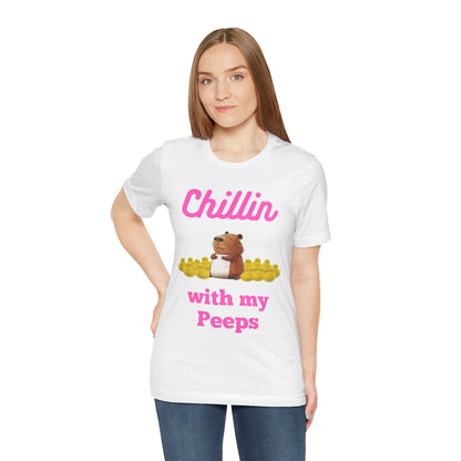 Chillin' with My Peeps Marshmellow - Unisex Jersey Tee (ADULT)