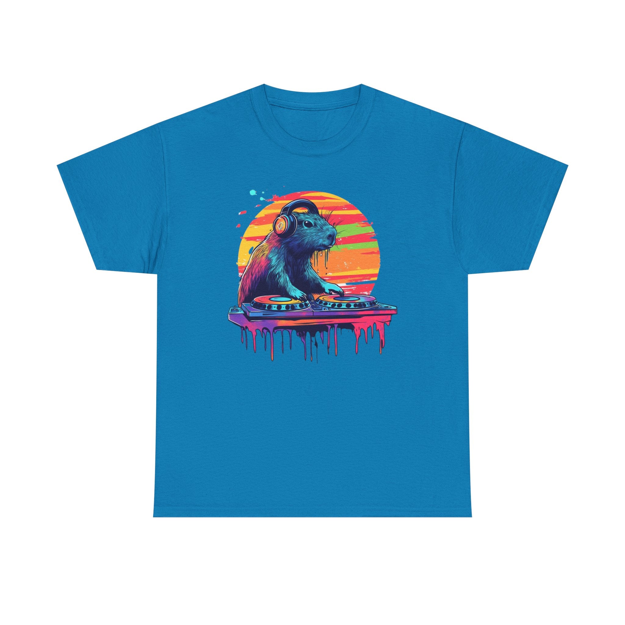 DJ Capybara Double Disc - Unisex Adult Heavy Tee