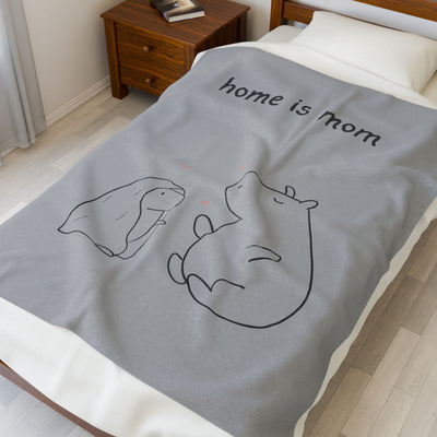Home Is Mom Blanket – Sentimental Gift for Mom Cozy Throw