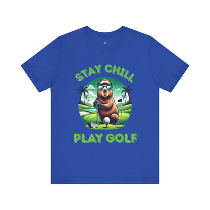 Stay Chill, Play Golf Art Deco Edition –  Unisex Jersey T-Shirt 🏌️‍♂️