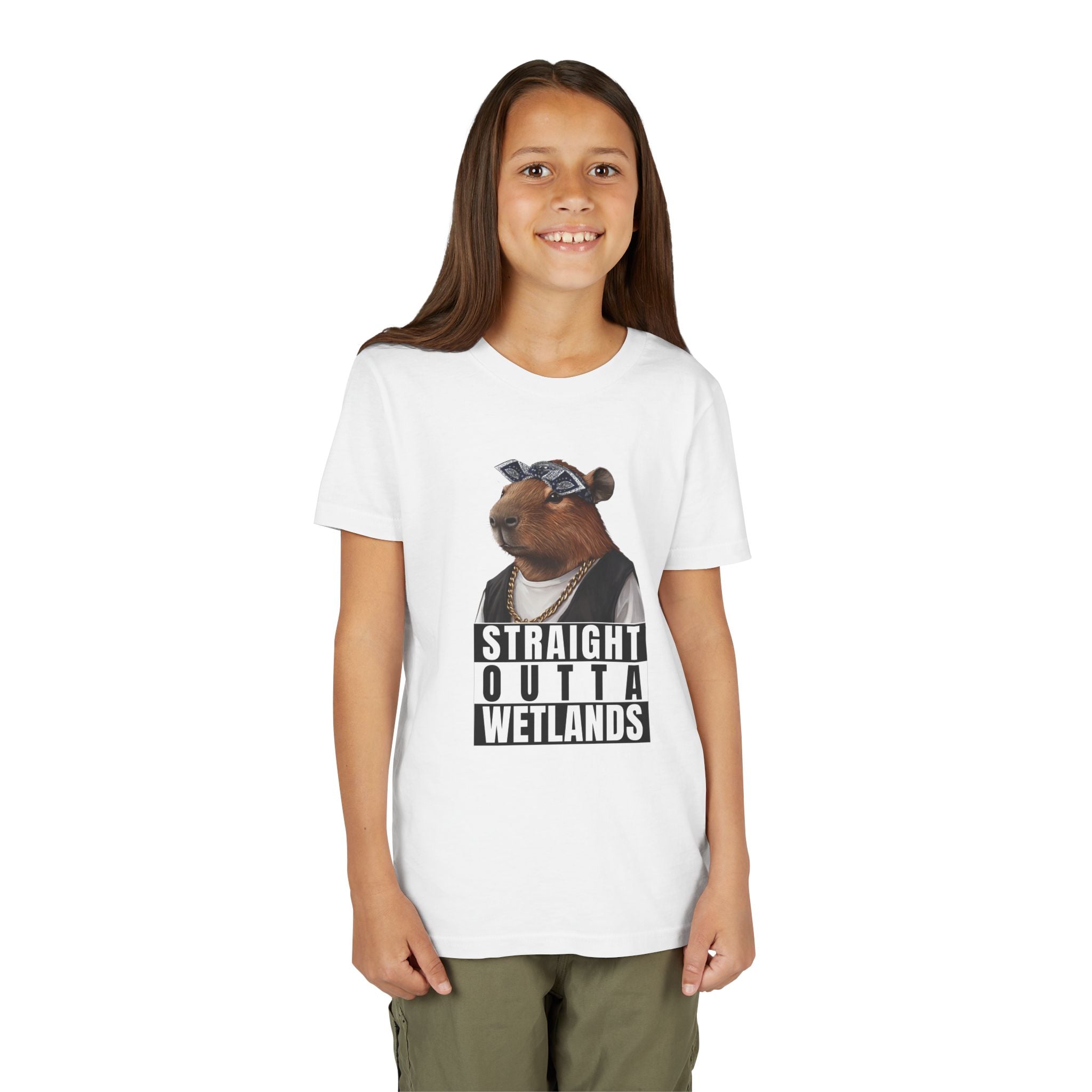 Straight Outta Wetlands II, Capybara Unisex Youth Tee