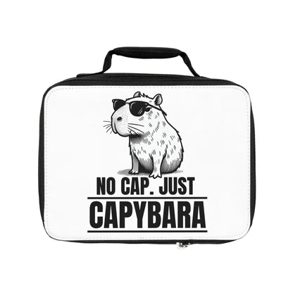 Personalized Kids Lunchbox – No Cap Just Capybara Design – Custom Name Option – Funny Chill Lunch Bag for Boys and Girls