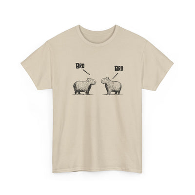 "Bro, Bro" Funny Capybara Bros Graphic Adult Heavy Tee