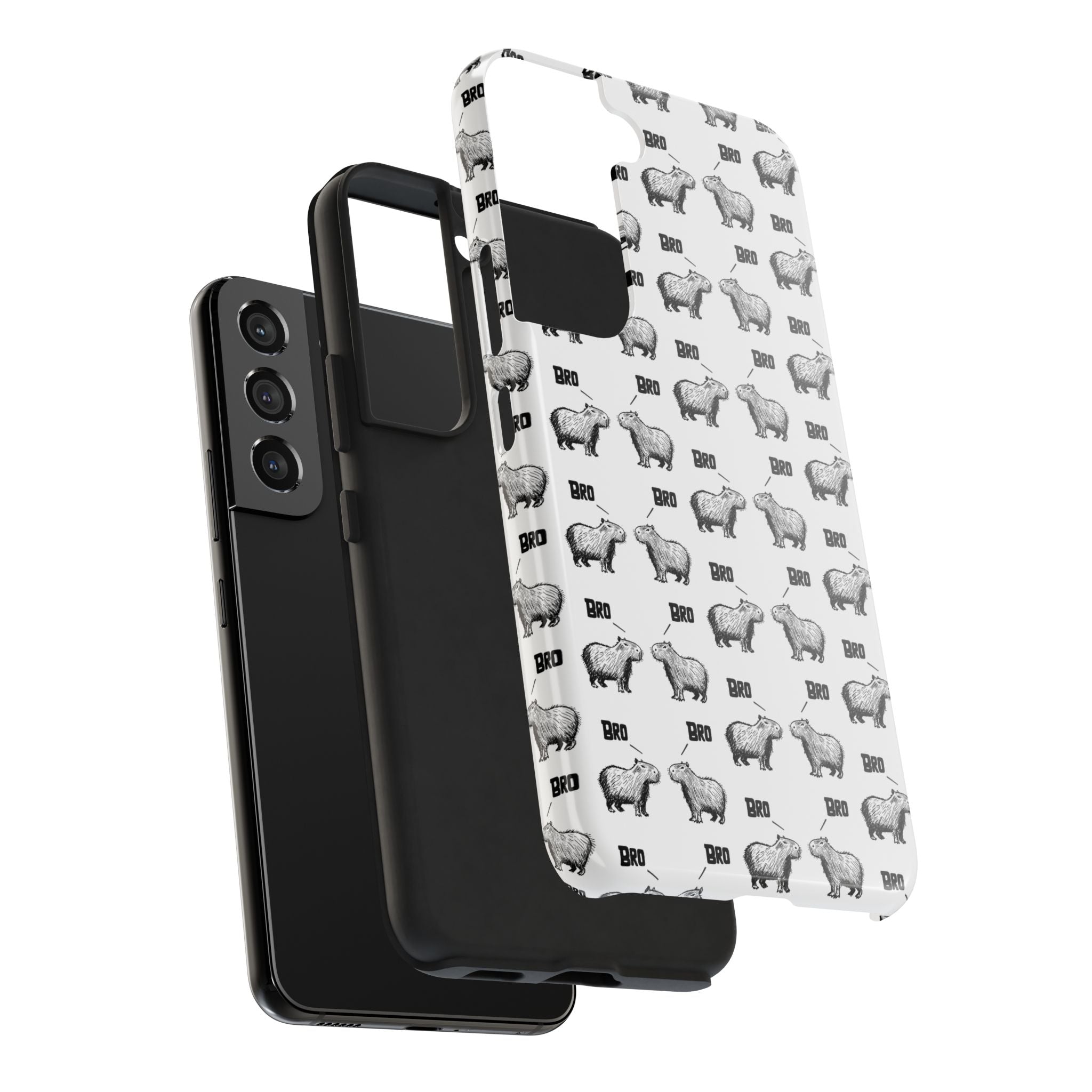 “Bro, Bro" Patterned Funny Capybara Phone Case