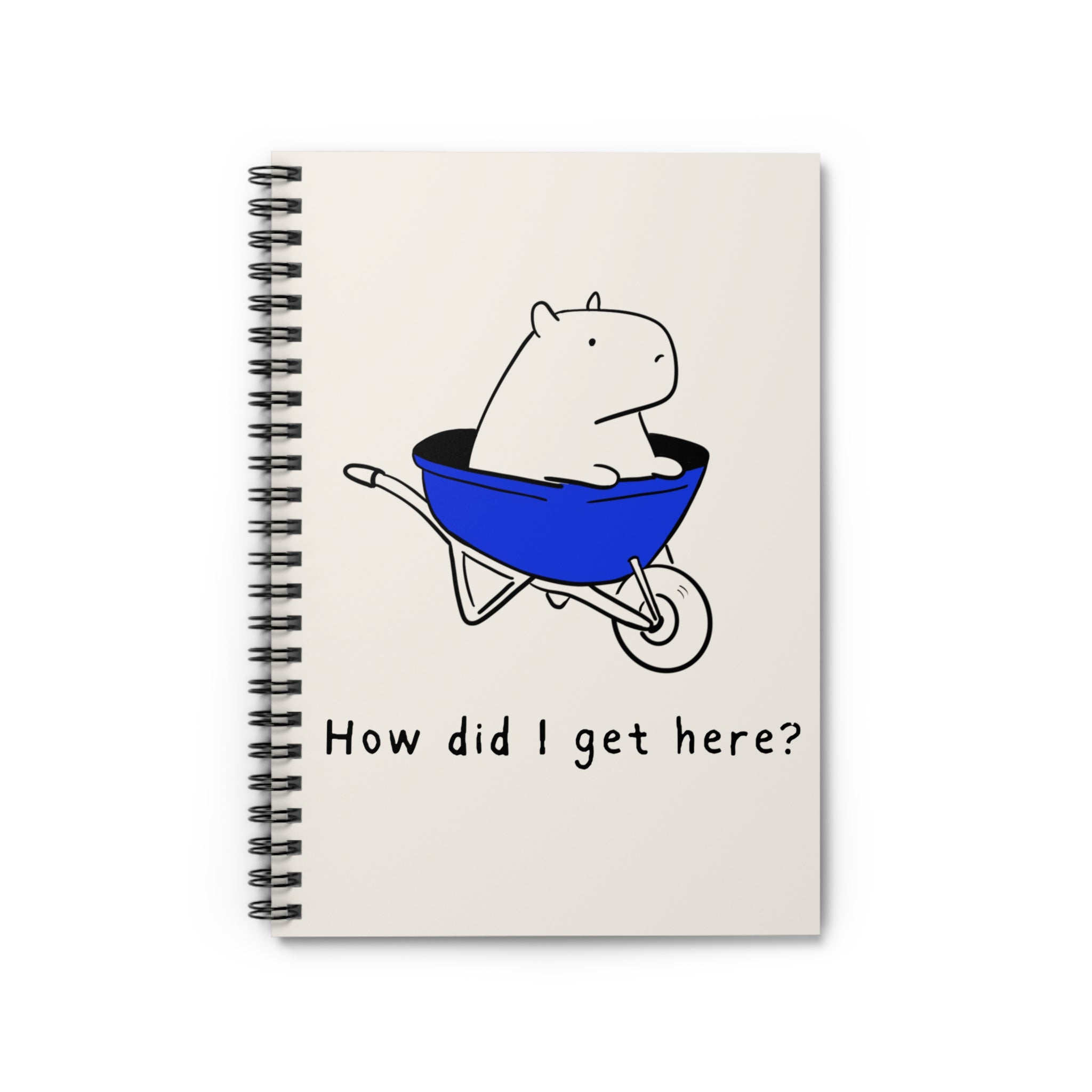Funny Capybara Notebook – “How Did I Get Here?” Humor Journal