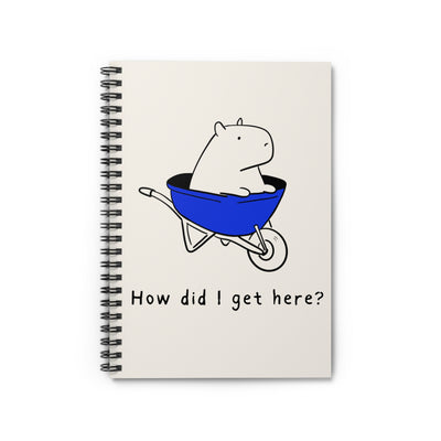 Funny Capybara Notebook – “How Did I Get Here?” Humor Journal